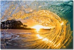 "Sunrise Barrel" morning light wave from Big Beach in Maui Hawaii Sunrise Barrel