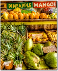 "Fruit Stand" by Shayla Middleton Fruit Stand image of colorful fruit and sign