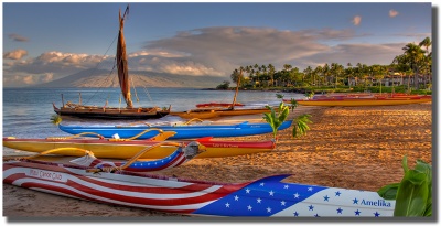 "Hoku Sunrise Canoes" by Mark Middleton Hoku Sunrise Canoes