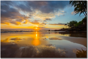 "Secret Reflections" sunset at secret beach in south Maui Secret Reflections