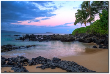Tropical Dawn by Mark Middleton Tropical Dawn image of full moon setting at dawn